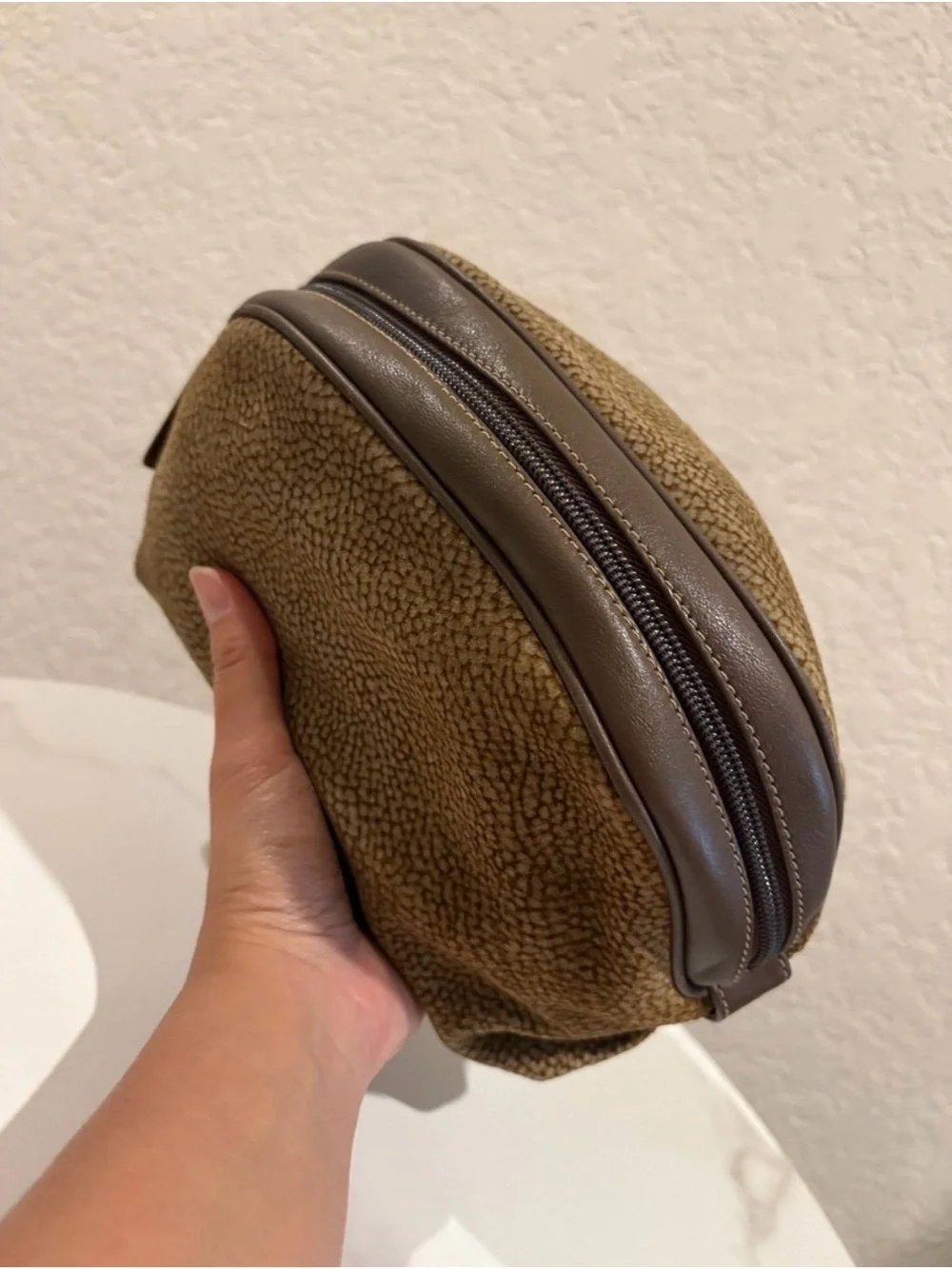 Borbonese Vintage Redwall Cosmetic Bag Clutch